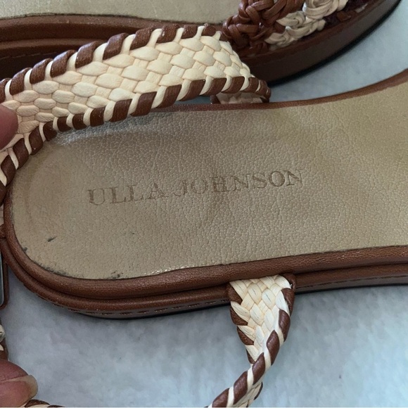 ULLA JOHNSON Polonio sandal tan brown 7 espadrille Fawn boho woven flat strap - Picture 6 of 10